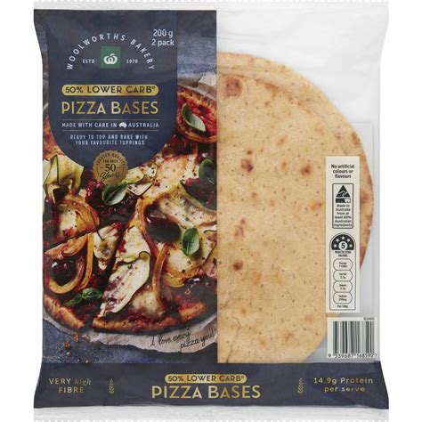 Woolworths High Protein Lower Carb Thin Crust Pizza Base 2 Pack ...