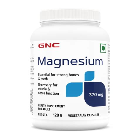 GNC Magnesium - 370mg - 120 Capsules - GNC India