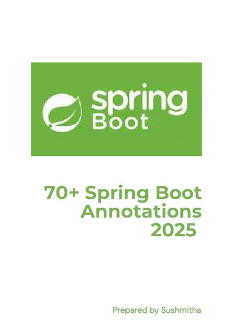 Spring Boot Annotations Overview: Core, Web, Validation, JPA - Studocu