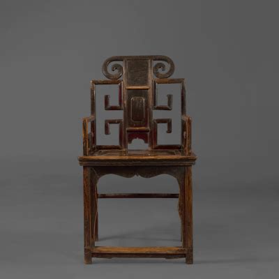 Pair of Qing Dynasty Chinese Carved Walnut Armchairs 