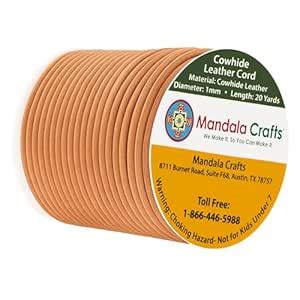 Mandala Crafts Round Cowhide Genuine Camel Leather Cord for Jewelry ...