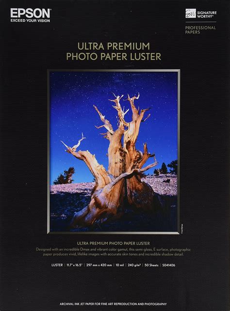 Epson Ultra Premium Photo Paper Luster (11.7x16.5 Inches, 50 Sheets ...