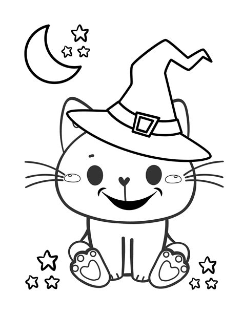 Halloween Cat Coloring Pages Print [2025]
