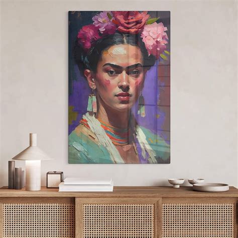 Glass Print Treechild - Portrait of Frida Kahlo | wall-art.com