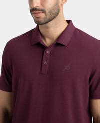 Buy Microfiber Fabric Solid Half Sleeve Polo T-Shirt with StayDry ...