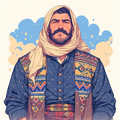 Iraqi man in traditional boat builders outfit | Premium AI-generated vector
