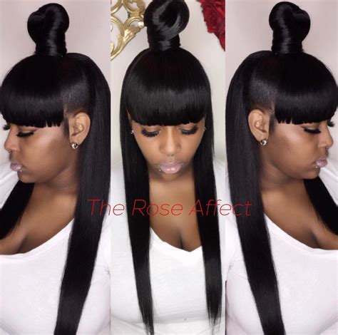 Weave Ponytail With Bang Hairstyles - Hairstyle Guides