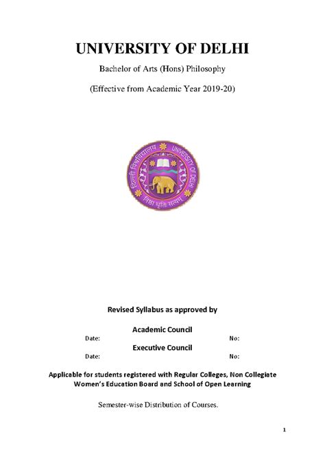 Philosophy PO-CO - Document practice - UNIVERSITY OF DELHI Bachelor of ...