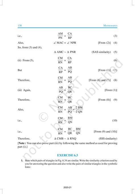 Triangles - NCERT Book of Class 10 Mathematics