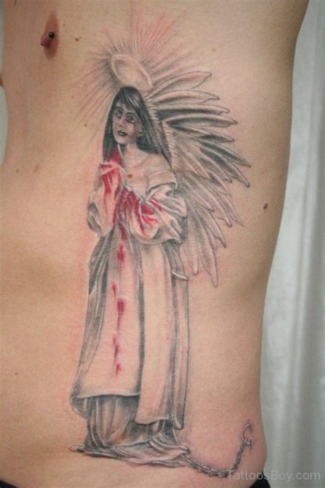 Praying Angel Tattoo On Rib - Tattoos Designs