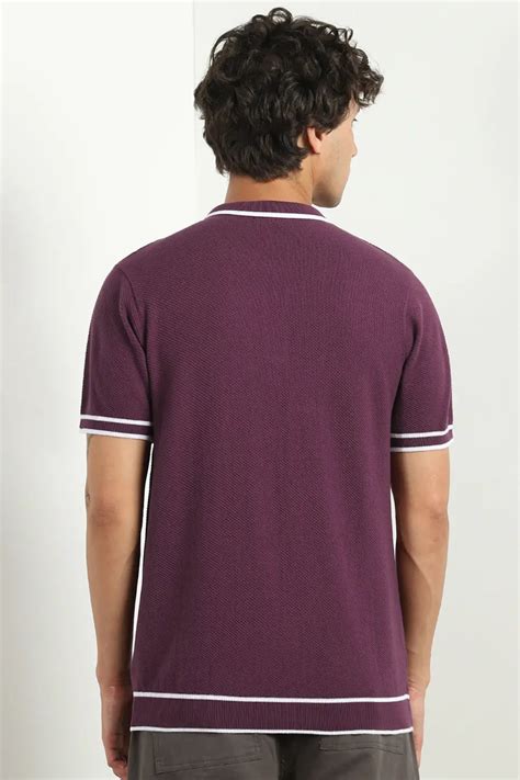 Flat Knit Polo T-Shirt - Nobero