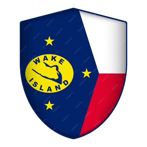 Premium Vector | Wake islands flag in shield shape vector illustration