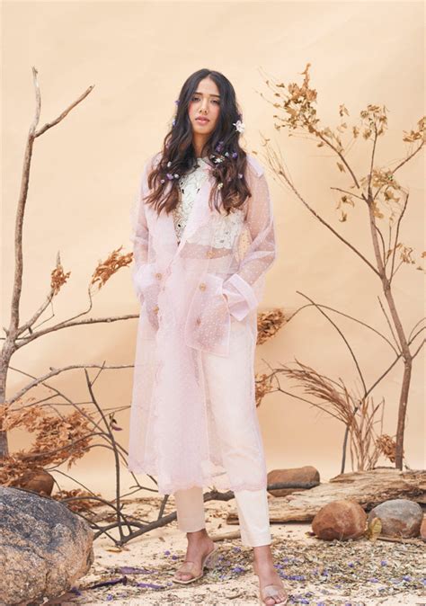 Pink polka dot trench coat