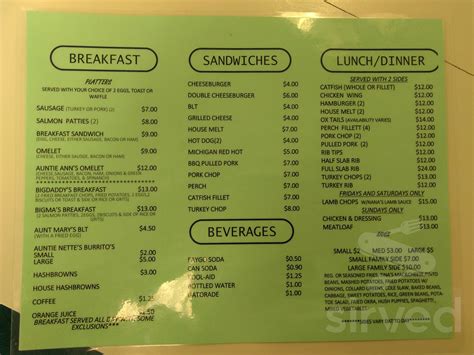 Greens N Things menu in Indianapolis, Indiana, USA