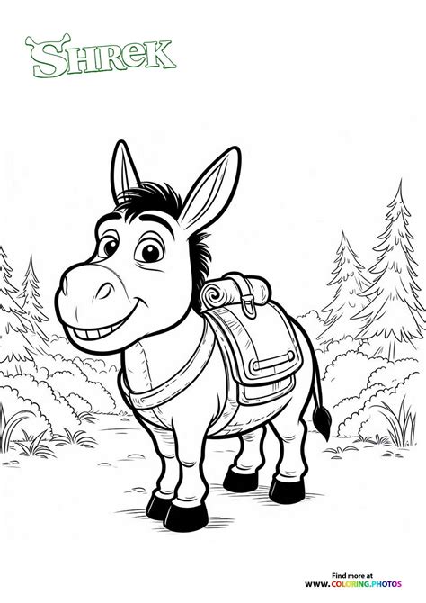 Donkey Shrek Coloring Pages Drawing Outline Drawings Happy Kids Shrek3 ...