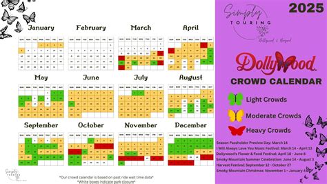 Dollywood Crowd Calendar October 2025 | Calendar Printable