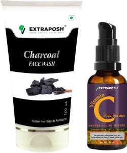 Extraposh Charcoal Face Wash - Dust Removal Face Wash + Vitamin C Face ...