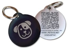 Pets Identity - Médaille d'identificaton avec QR code pour chiens et chats