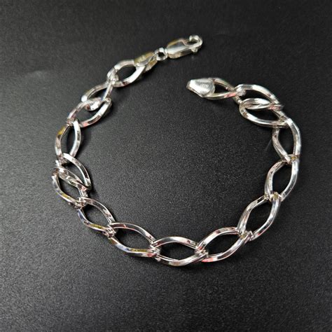 Men's Bracelet in Pure Sterling Silver | Adjustable Fit | The Velvet Box