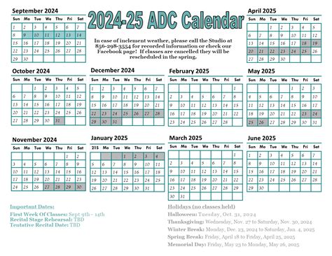 Calendar - Adagio Dance Center