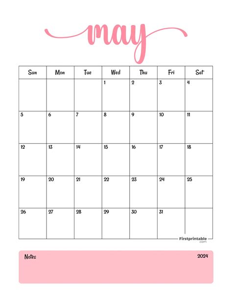 Blank May Calendar 2026 Printable - 2026 Printable Calendars