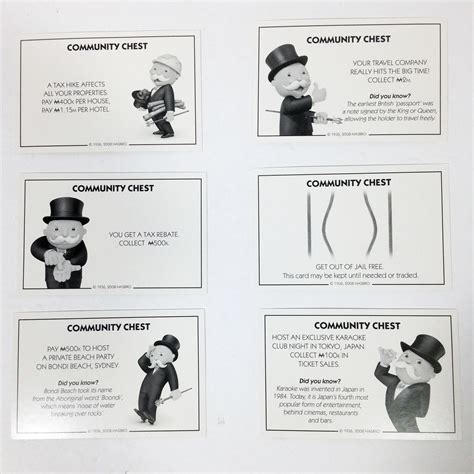 Monopoly Community Chest Cards Printable Monopoly Community Chest