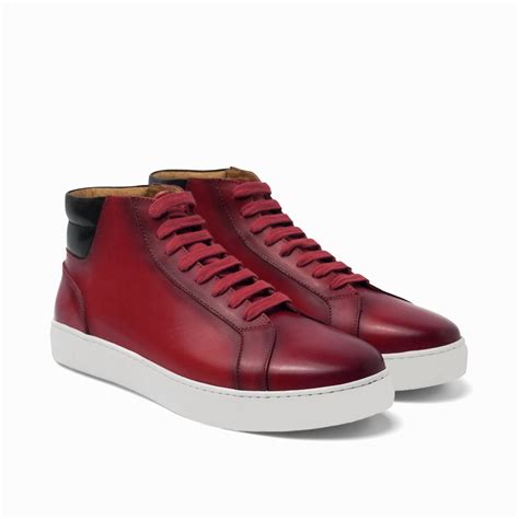 Cherry Red Leather Angus Sneaker Boots – NCR - Costoso Italiano
