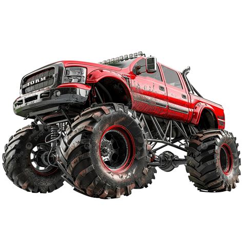 The Big Red Monster Truck, Big, Red, Vehicle PNG Transparent Image and ...