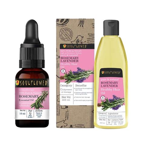Buy Soulflower Rosemary Essential Oil & Rosemary Hair Oil Combo ...