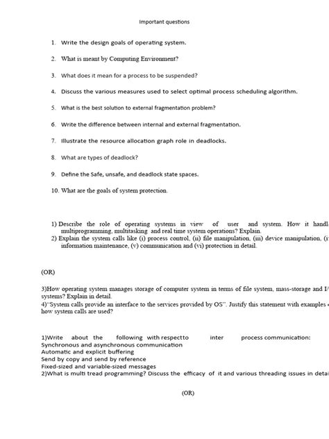 Process Management Operating System Questions and Answers 的图像结果