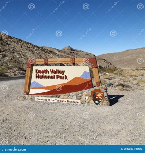 Death Valley National Park Sign. Stock Image - Image of colour, copy ...