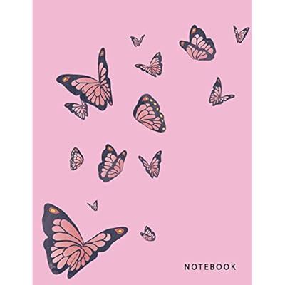 Buy Notebook: Butterfly on pink cover and Dot Graph Line Sketch pages ...