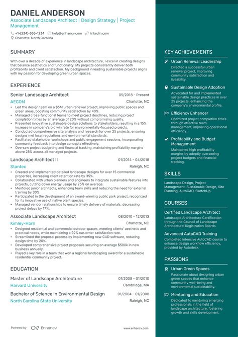 10 Landscape Architect Resume Examples & Guide for 2026