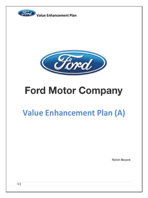 Ford Motor Value Enhancement Plan Solution | Share Repurchase | Stocks