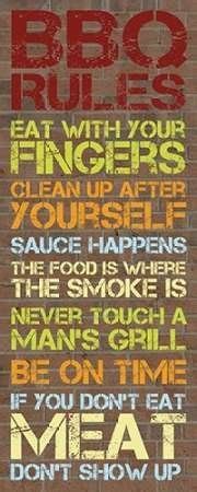 BBQ Rules Brick by Gibbons, Lauren - Fine Art Print on Canvas : 16 x 40 ...
