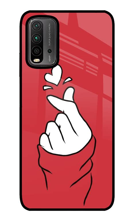 Buy Now Korean Love Sign Glass Case for Redmi 9 Power Online | Casekaro