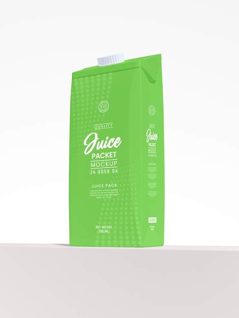 Paper juice carton packaging mockup | Premium PSD