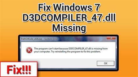 How to Fix d3dcompiler_47.dll free in Windows 7 without any software ...