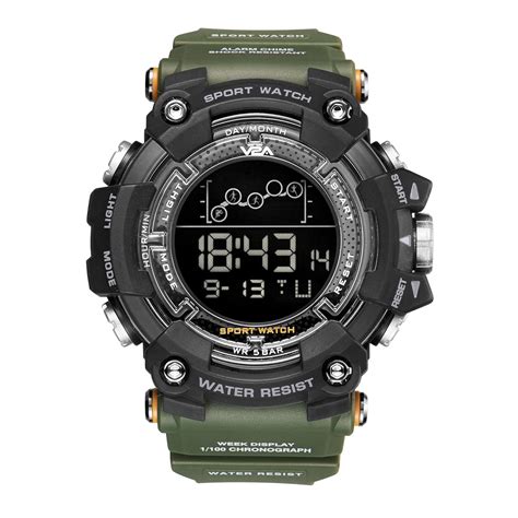 V2A Digital 5ATM Big Face Waterproof Sports Watch for Men with ...