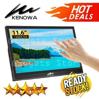 Jual Portable Monitor Kenowa 11.6 inch Touch Screen 10 point Slim USB C ...