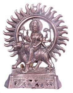 jy Goddess Durga Gun Metal Copper Colour God Idol Decorative Showpiece ...