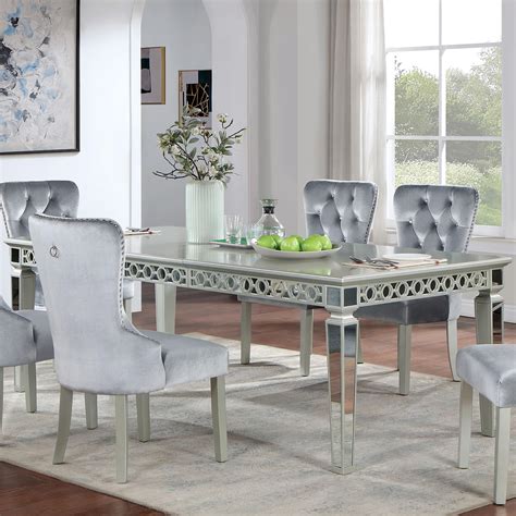 Mirrored Dining Room Table Contemporary Mirrored Matte Round Dining