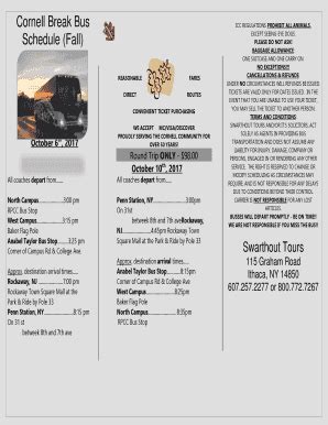 Fillable Online Cornell Break Bus Fax Email Print - pdfFiller