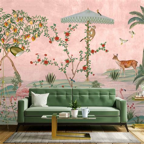 Gulbiya, Pink Chinoiserie Wallpaper | Life n Colors | Best Seller