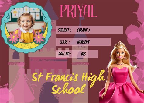 Customized Kid Name Slip with Barbie | KraftedKey Labels