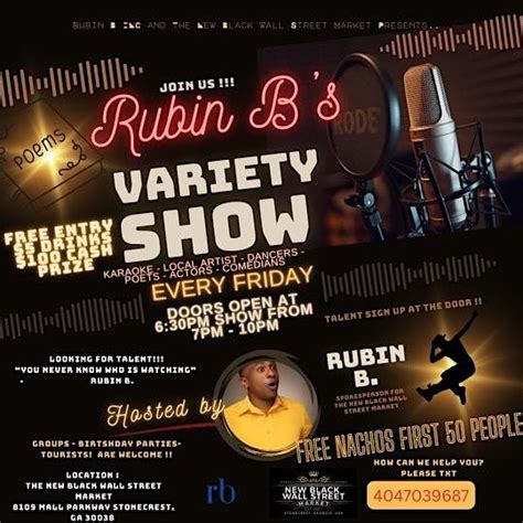 The Variety Show $100 Cash Prize($5 drinks), New Black Wall Street ...