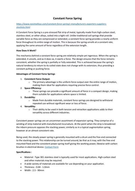 Image result for Constant Force Spring for Watch