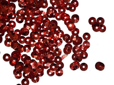 Red Round Circular Opaque Plastic Sequins