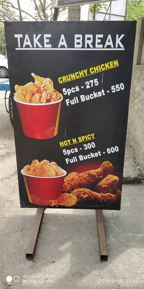 Menu at Take A Break, Chennai, W6R5+WF2