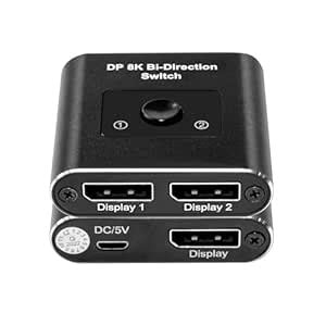 Bytecc DisplayPort Switch, 1 in 2 Out or 2 in 1 Out, Bi-Directional ...